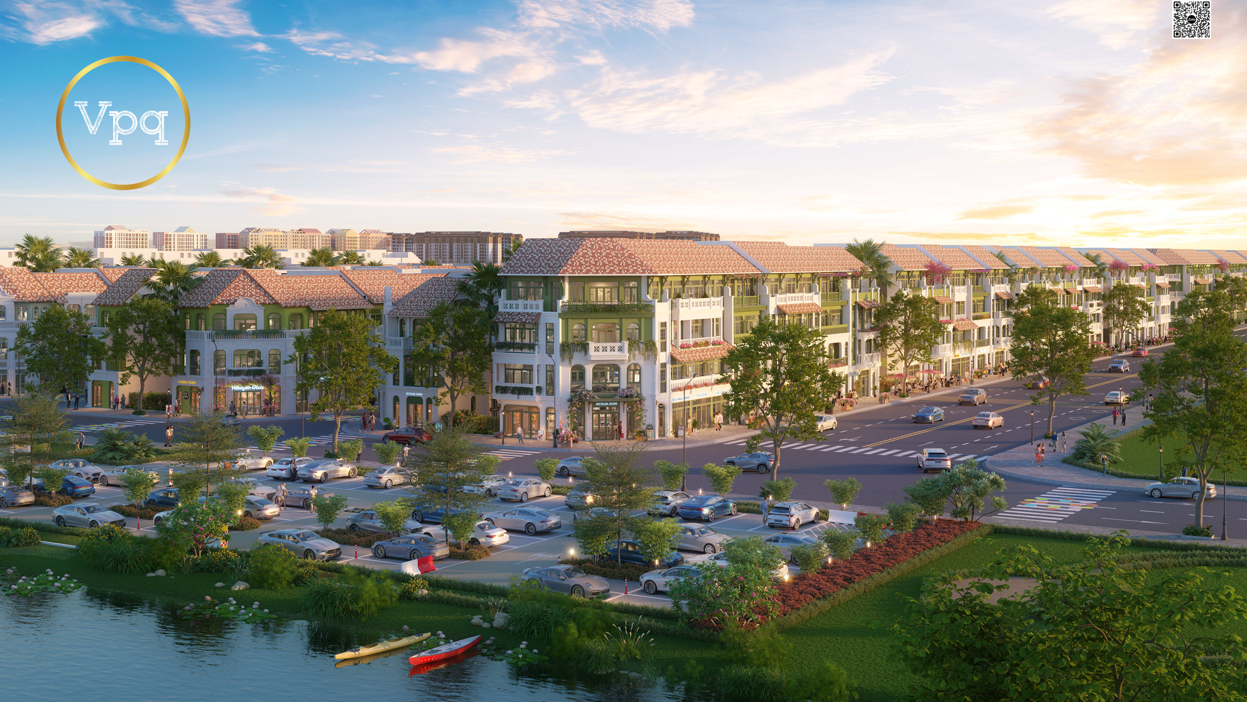 Phối cảnh tầm cao Shophouse đường C20 Sun Urban City