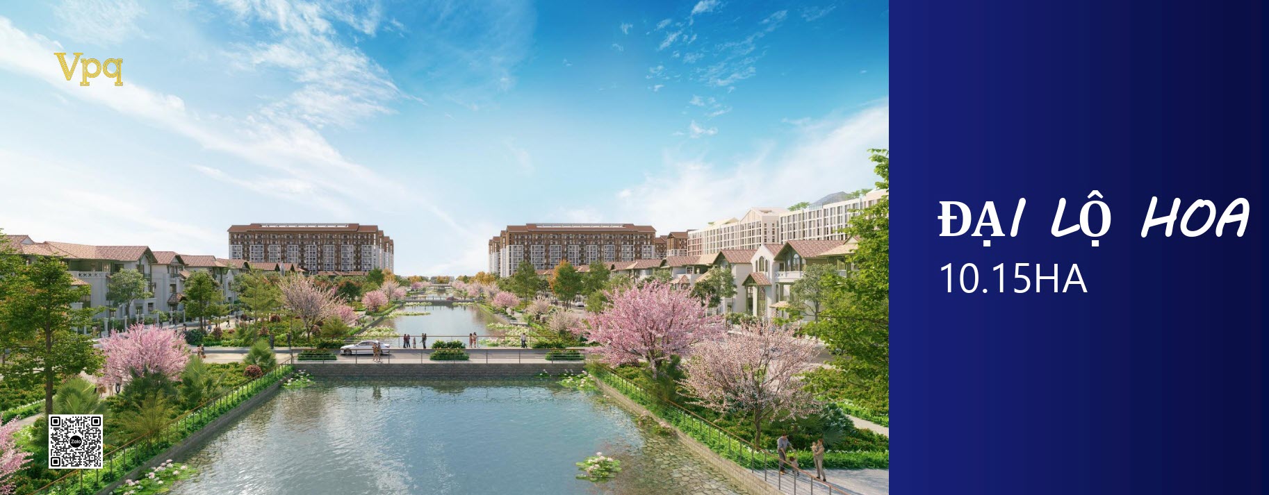 Đại lộ hoa Flora Avenue rộng 98m với dòng kênh nước 27m