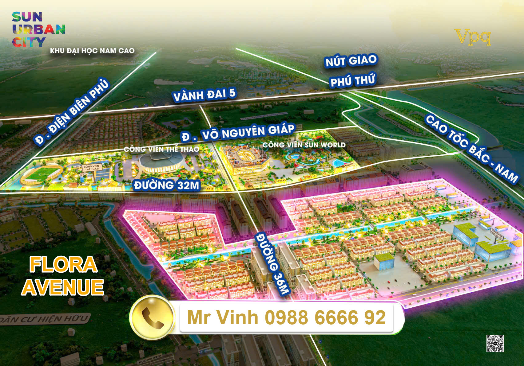 Phối cảnh phân khu Flora Avenue Sun Urban City