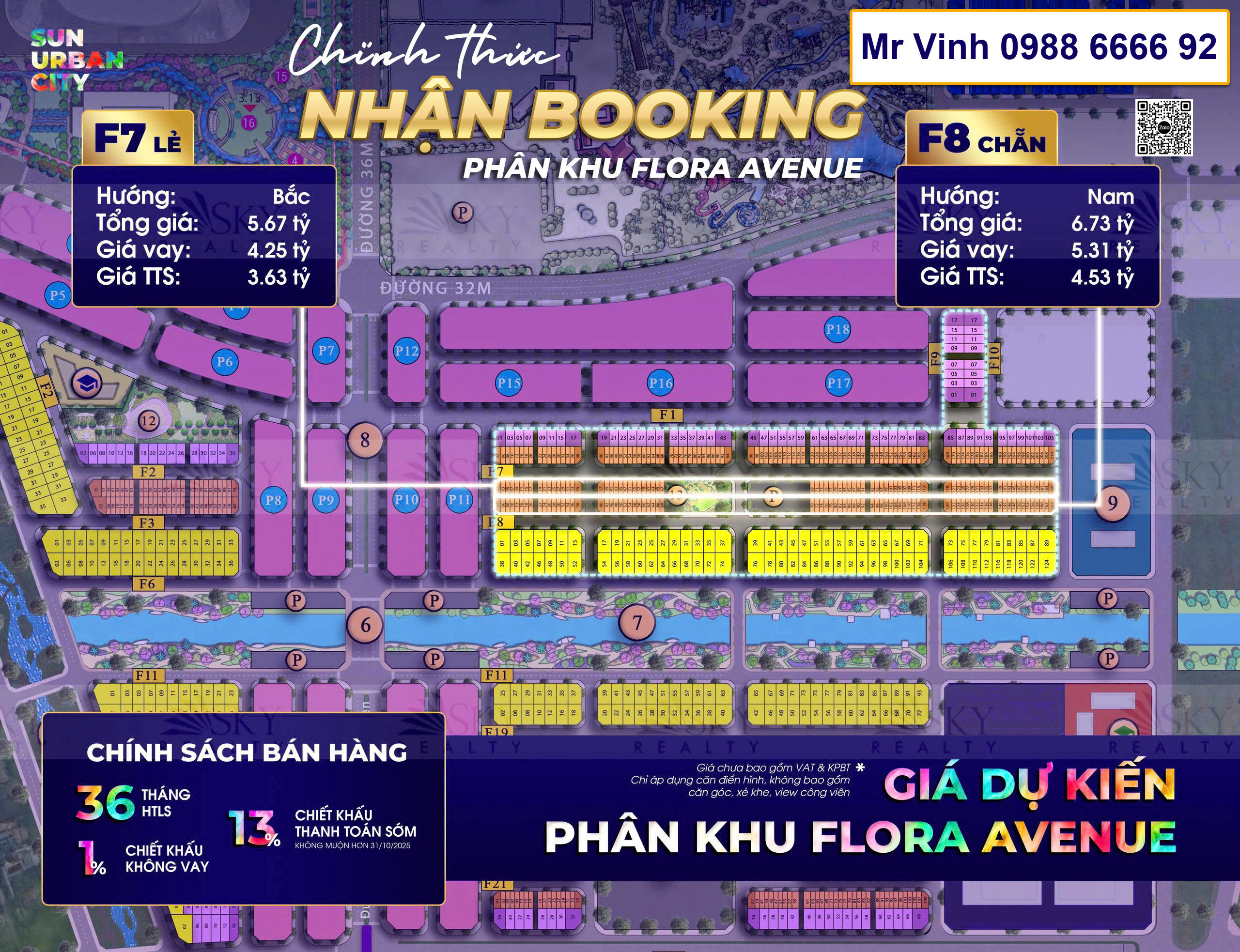 Giá dự kiến phân khu Flora Avenue