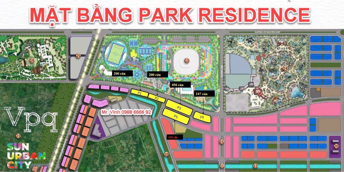 Mặt bằng 5 tòa căn hộ Park Residence