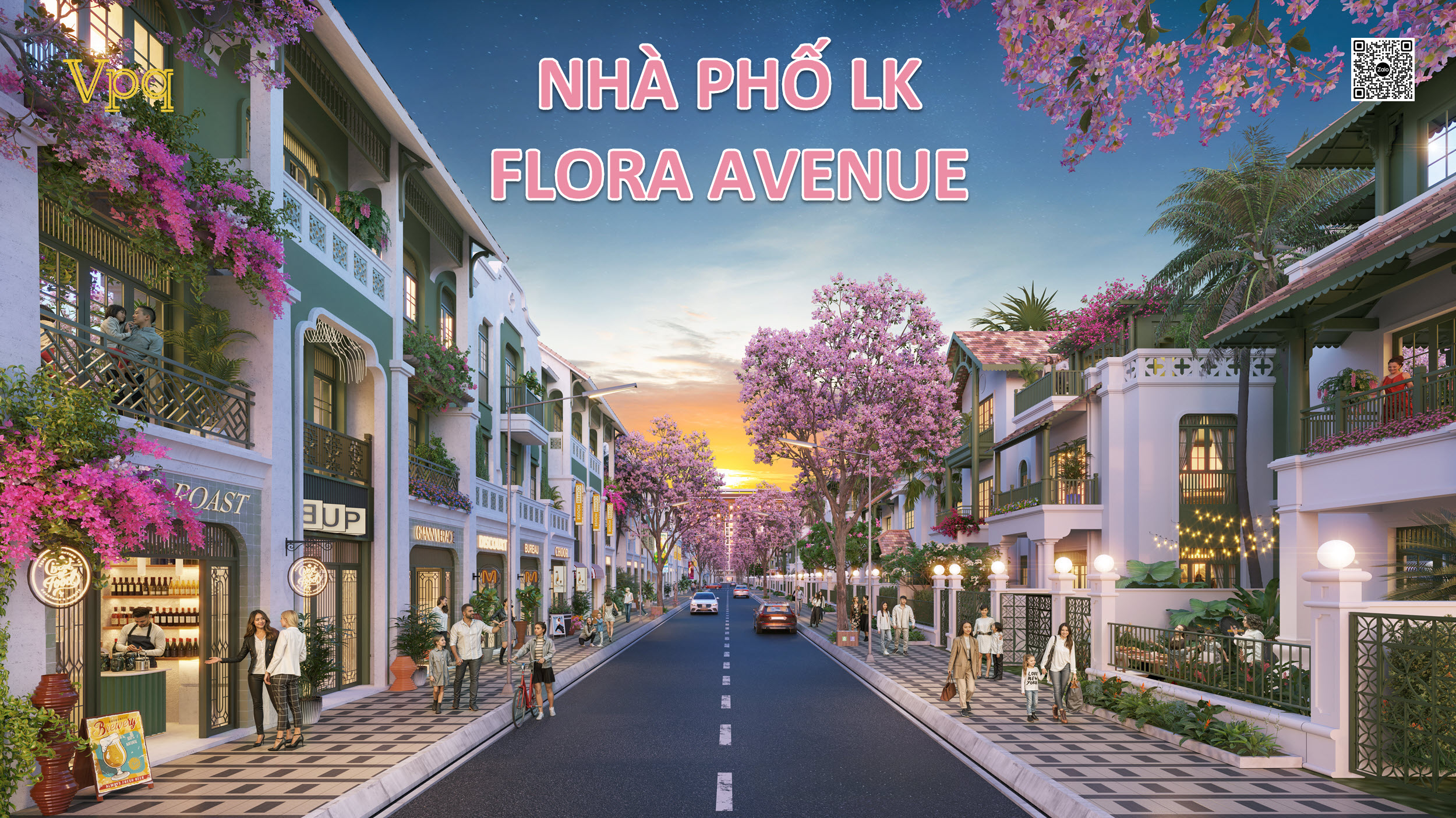 Phối cảnh nhà phố liền kề Flora Avenue