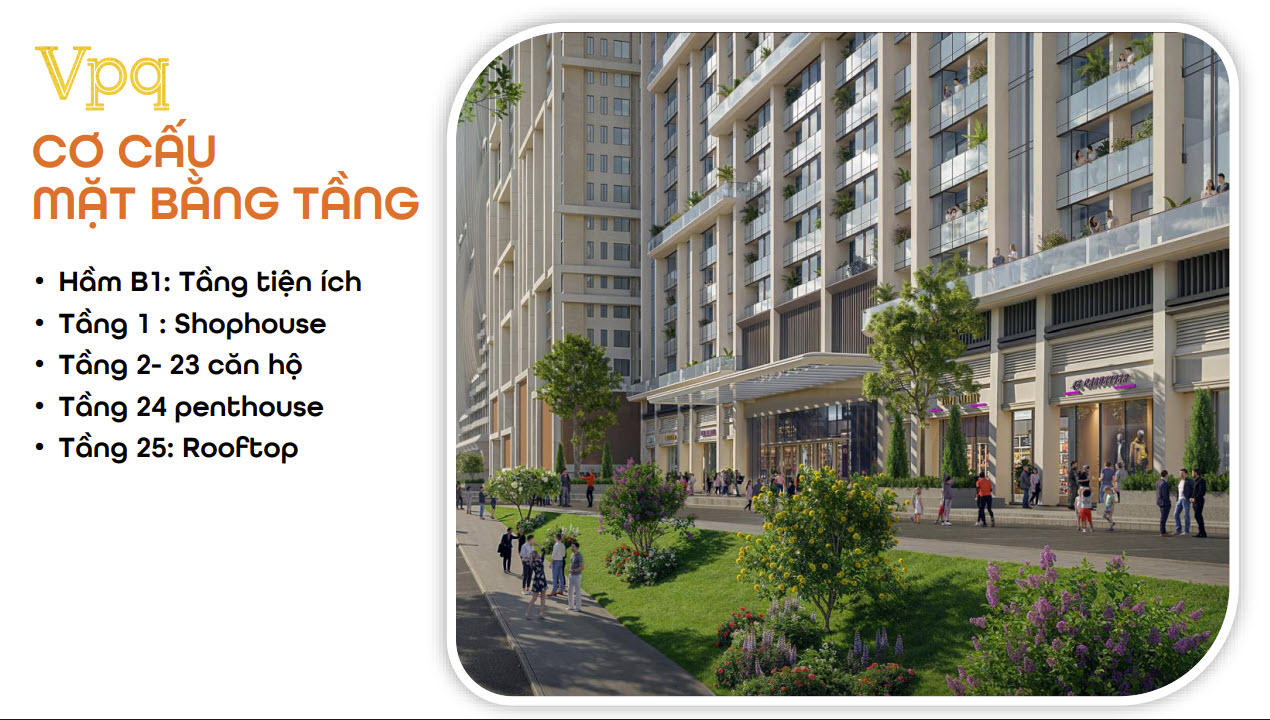 Cơ cấu mặt bằng tòa ông Thạch