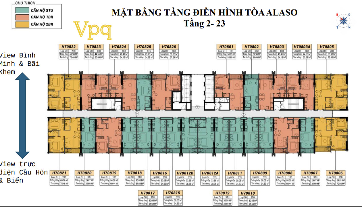 Mặt bằng căn hộ The Sun (Tòa ông Thạch)