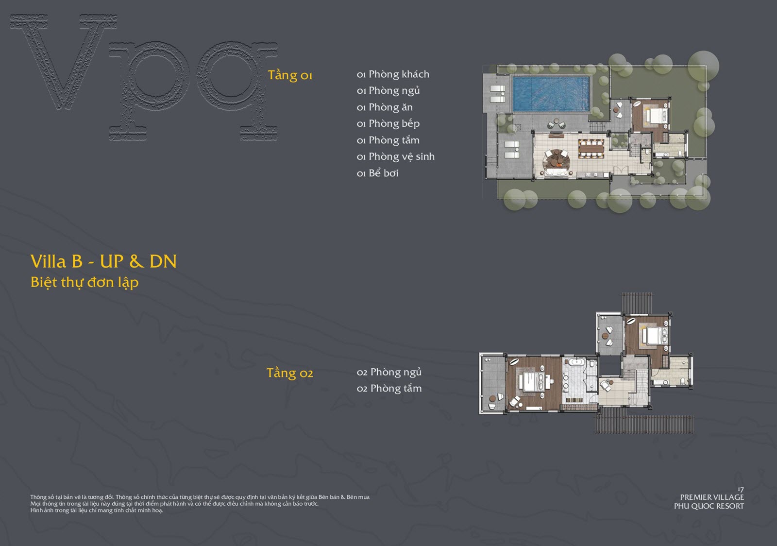 Layout Villa B-UP & DN Premier Village Phu Quoc Resort