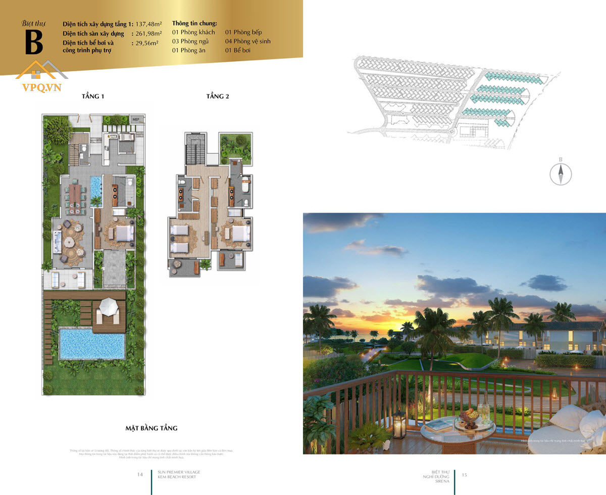Mẫu C  Dưới đây là thiết kế mẫu D biệt thự bãi Kem - Phú Quốc  Giá bán: 25- 30 tỷ/căn  Có cam kết lợi nhuận 9%/năm