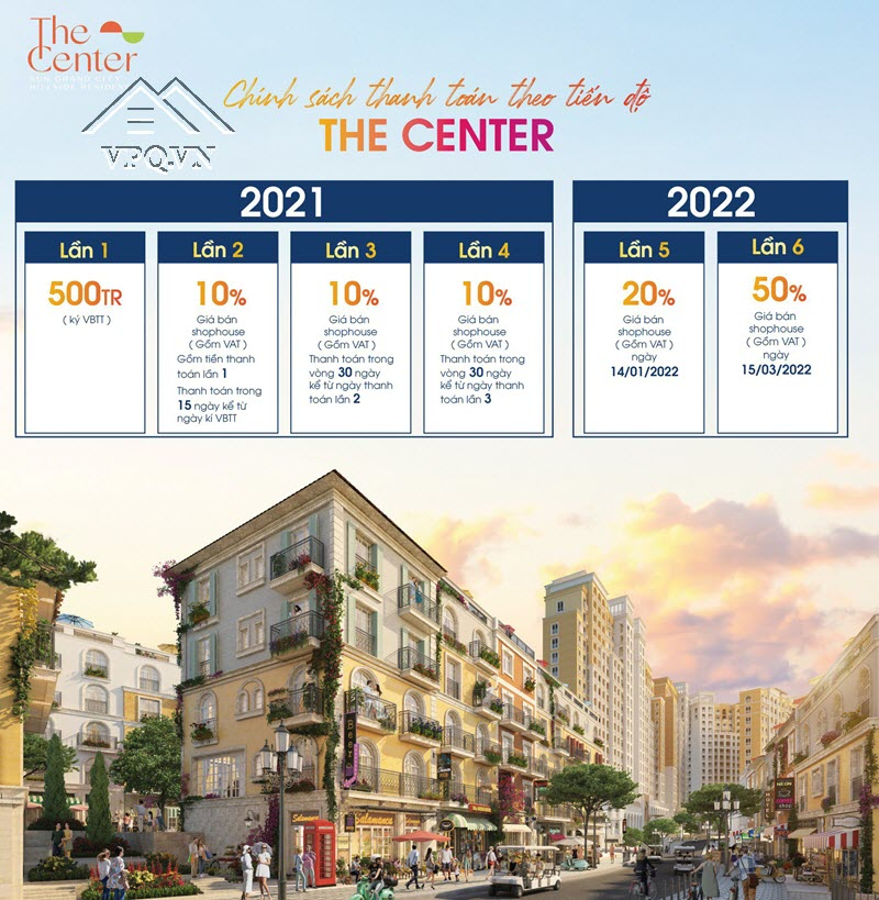 Chính sách Shophouse The Center tháng 9/2021