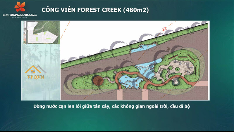 Thiết kế công viên Forest Creek tại làng nhiệt đới Sun Tropical Village