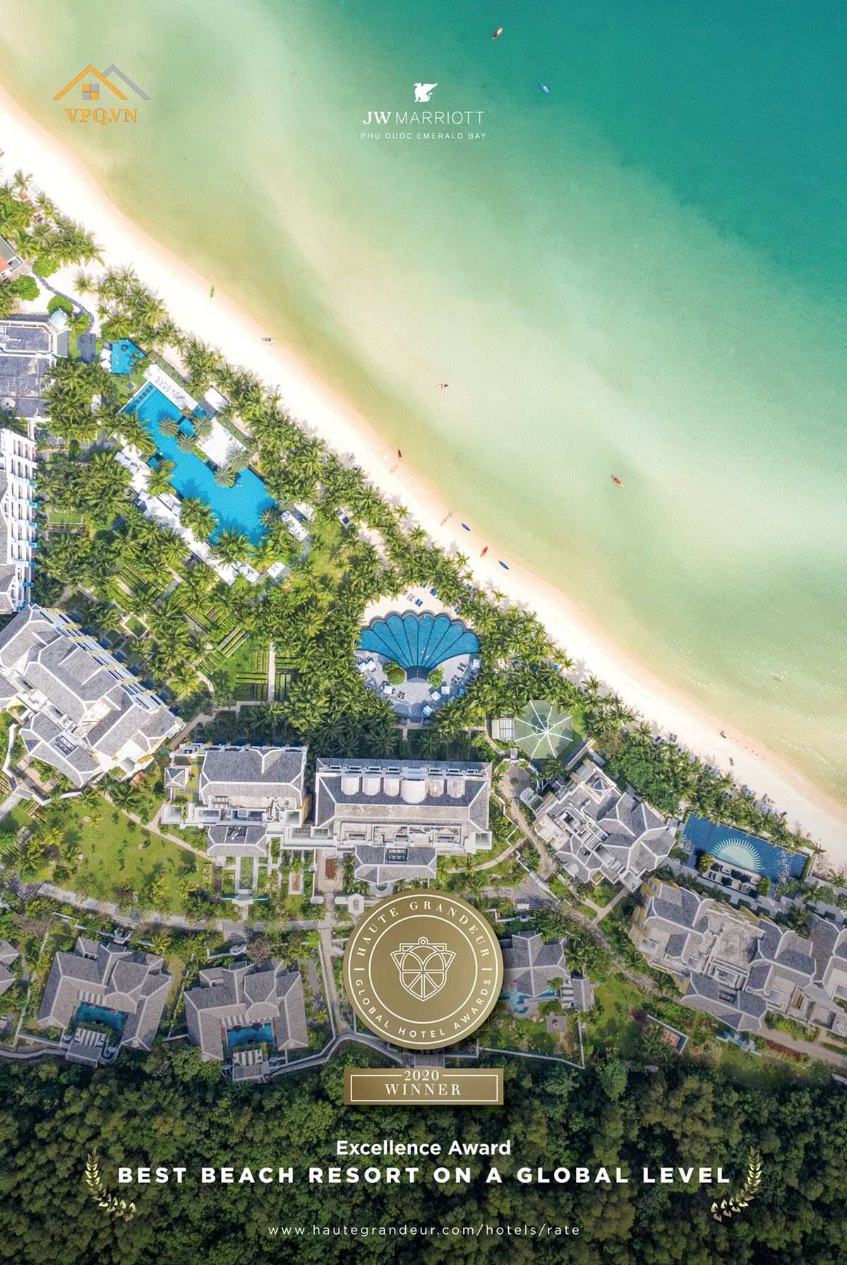 JW Marriot Phu Quoc Resort nhận nhiều giải thưởng quốc tế uy tín trong ngành du lịch nghỉ dưỡng