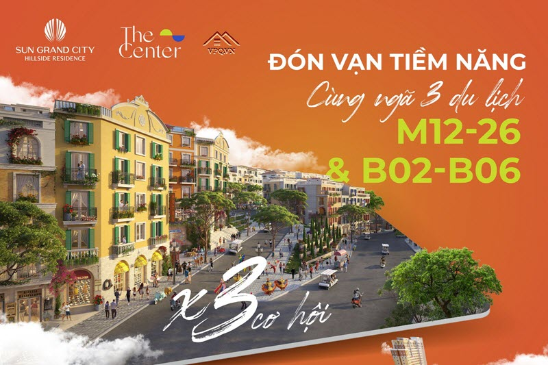 Đón vạn tiềm năng cùng ngã 3 du lịch The Center M12-26 & B02-B06