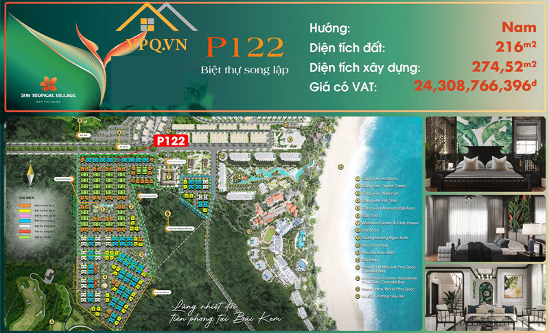 Biệt thự song lập P122 Sun Tropical Village Phú Quốc
