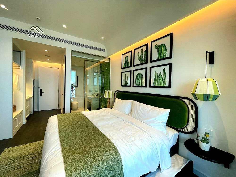 Nội thất phòng ngủ Studio phong cách Santorini nổi bật