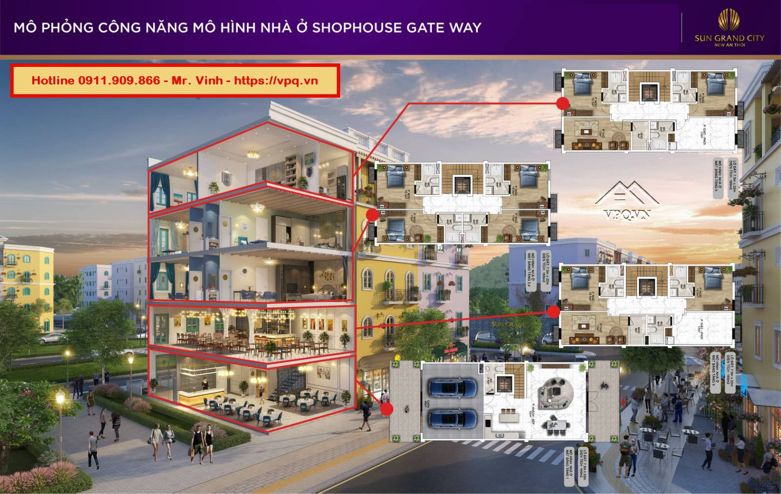 Thiết kế Shophouse Gateway An Thới mô hình nhà ở