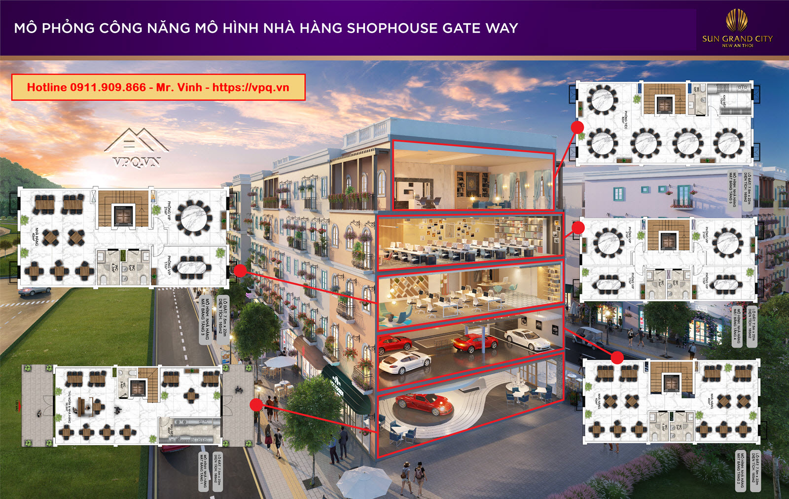 Thiết kế Shophouse Gateway An Thới mô hình nhà hàng