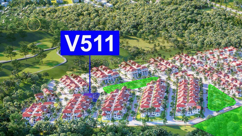 V511 view trực diện công viên - Biệt thự đơn lập Sun Tropical Village