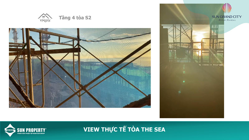 Góc view thực tế tòa S1 và S2 phân khu The Sea