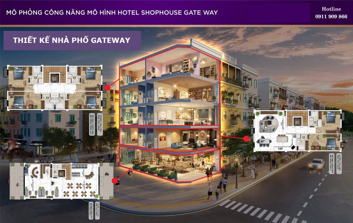 Thiết kế khách sạn - shophouse Gateway An Thới